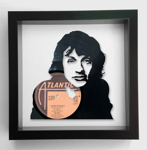 Angus Young from AC/DC - Back In Black - Vinyl Record Art 1982