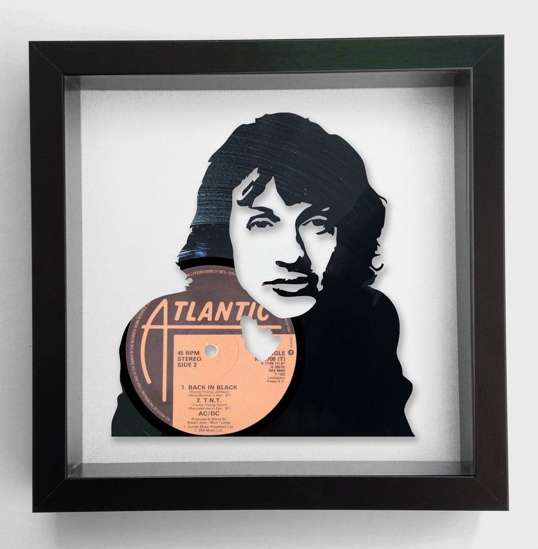 Angus Young from AC/DC - Back In Black - Vinyl Record Art 1982