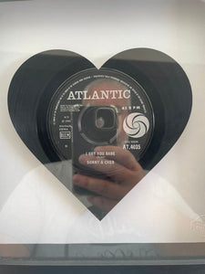 Sonny and Cher - I Got You Babe - Heart Vinyl Record Art 1965