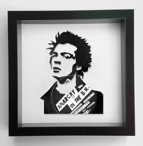 Sid Vicious from The Sex Pistols - Anarchy in the UK - Vinyl Record Art 1977