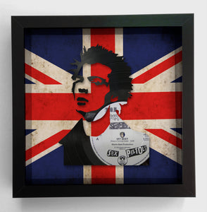 Sid Vicious from The Sex Pistols - Anarchy in the UK - Vinyl Record Art 1977