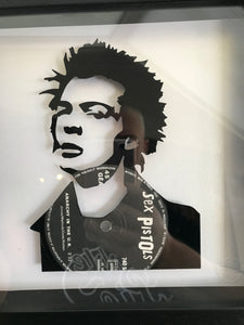 Sid Vicious from The Sex Pistols - Anarchy in the UK - Vinyl Record Art 1977