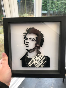 Sid Vicious from The Sex Pistols - Anarchy in the UK - Vinyl Record Art 1977