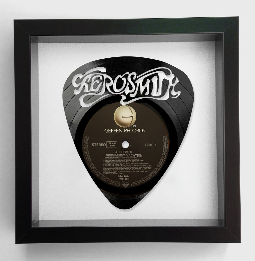 Aerosmith - Permanent Vacation - Plectrum Shape - Original Vinyl Record Art 1987