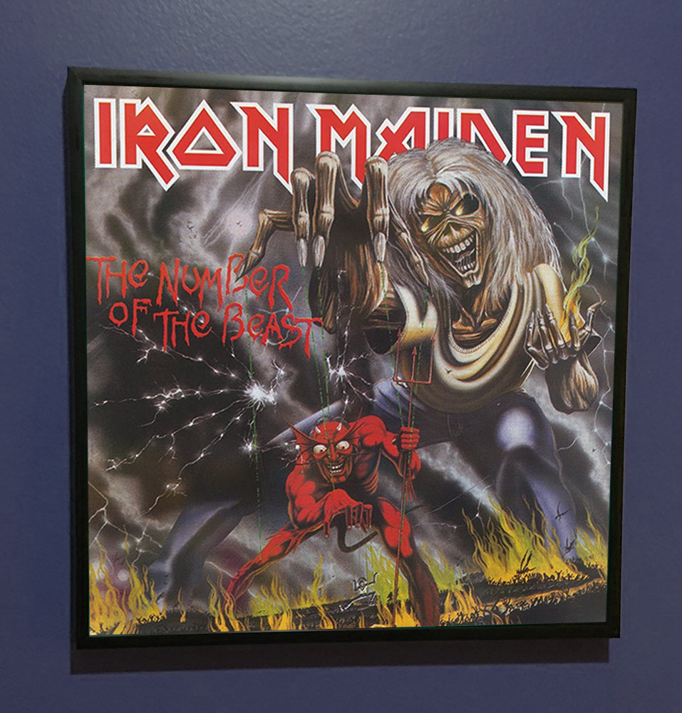 Iron Maiden - Number of the Beast - Framed Original Album Artwork Sleeve 1982