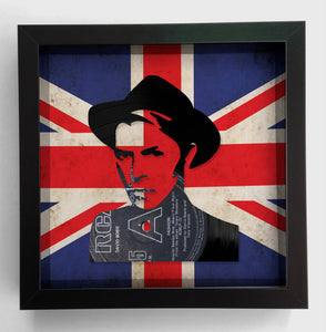 David Bowie - Fashion with Union Jack Background - Original Vinyl Record Art 1980