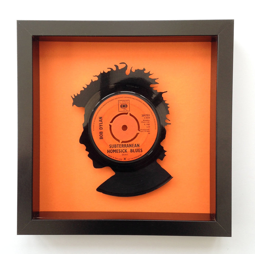 Bob Dylan - Subterranean Homesick Blues - Silhouette Vinyl Record Art 1965