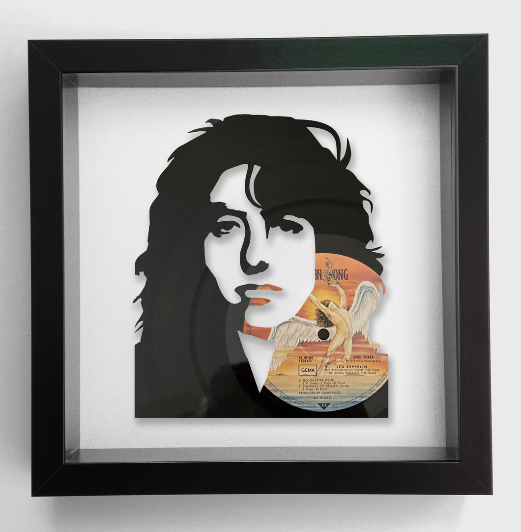 Jimmy Page from Led Zeppelin - The Song Remains the Same - Original Vinyl Record Art 1976