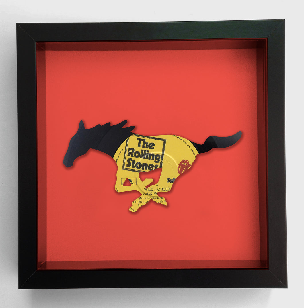 The Rolling Stones - Wild Horses - Mustang Logo Original Vinyl Record Art