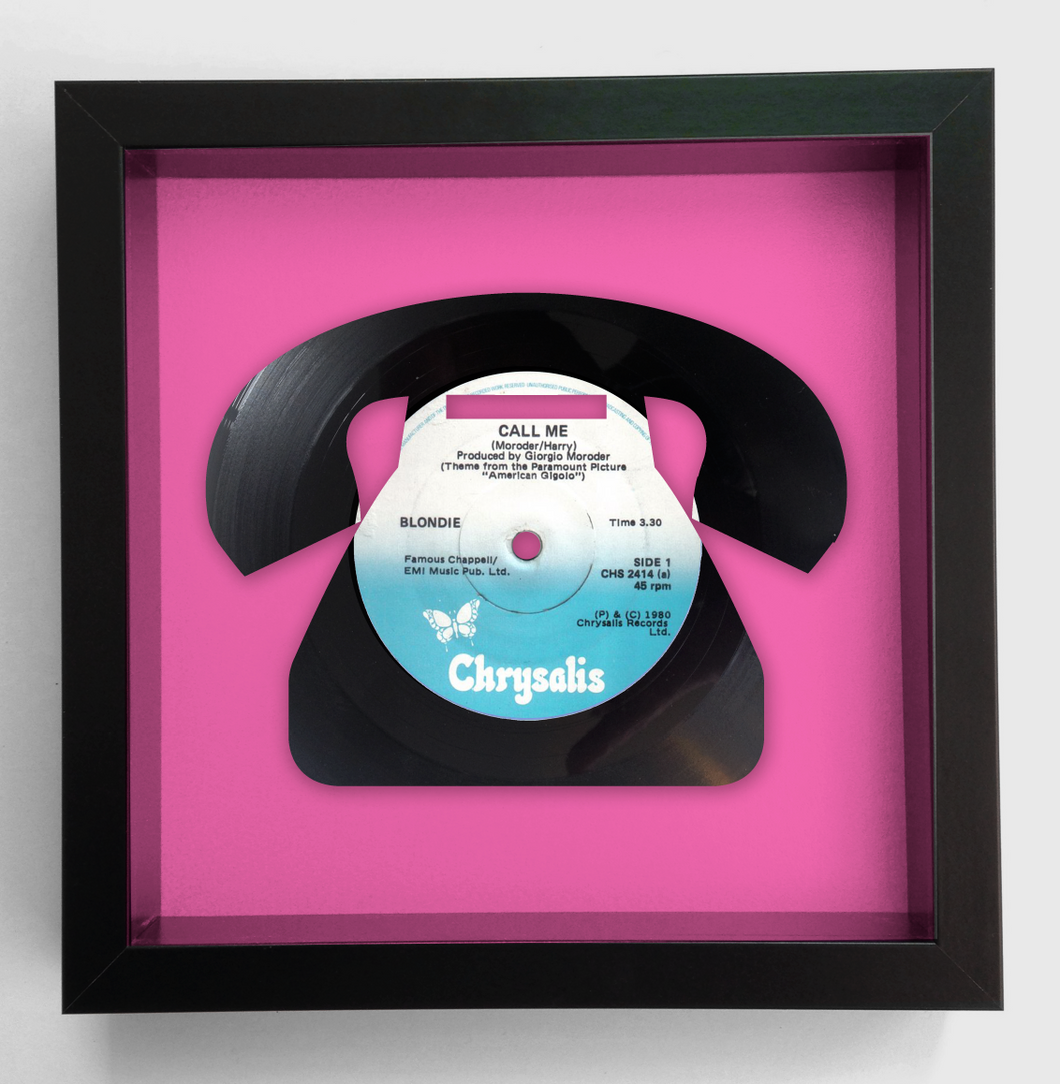 Blondie - Call Me - Telephone Shaped Vinyl Record Art 1980