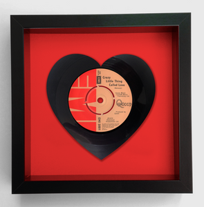 Queen 'Crazy Little Thing Called Love' Heart Shaped Vinyl Record Art 1979