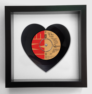 Queen 'You're My Best Friend' Heart Shaped Vinyl Record Art 1976
