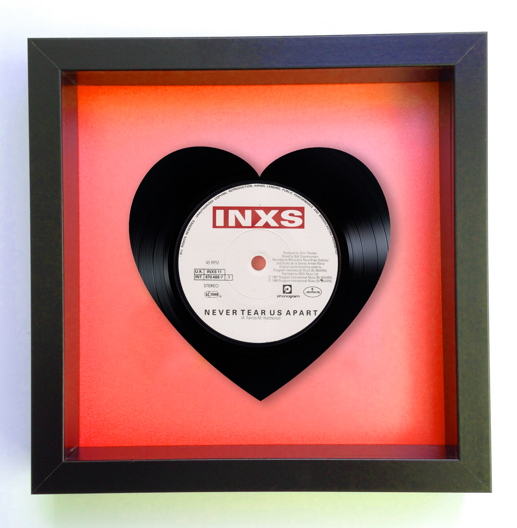 INXS - Never Tear Us Apart - Heart Vinyl Record Art 1987