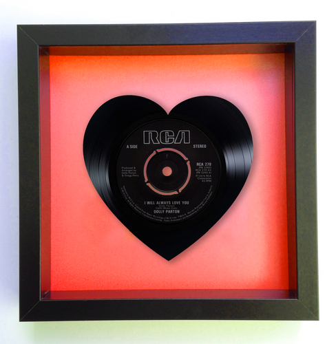 Dolly Parton - I Will Always Love You - Heart Vinyl Record Art 1981