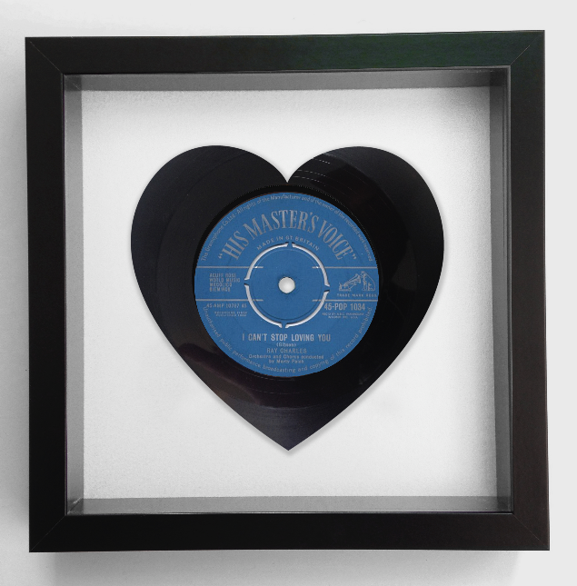Ray Charles - Can't Stop Loving You - Heart Shaped Vinyl Record 1962