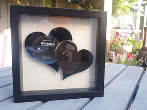 Two Hearts Become One - Vinyl Art - Wedding or Anniversary Gifts