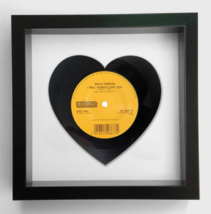 Dolly Parton - I Will Always Love You - Heart Vinyl Record Art 1981